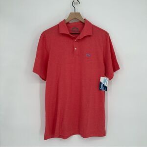 Rising Tide Performance Polycotton Polo Shirt in Nantucket Red Men's Medium NEW